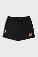 DFP PS2 lightweight stretch ripstop work short shorts in black, front view.