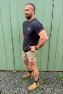 PS6 khaki short work shorts